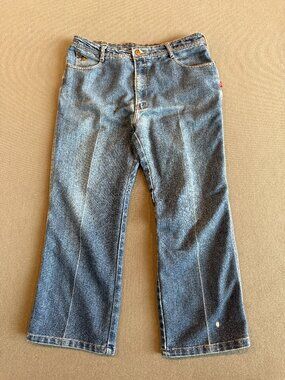 Braxton Jeans Y2K Embroidered Bat Back Pocket Blue Denim Size 36